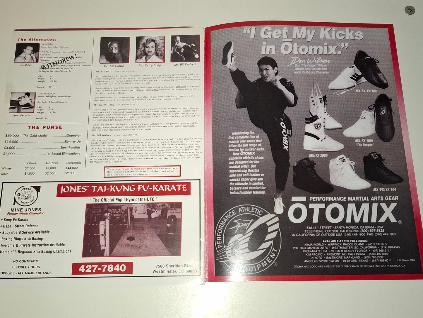 UFC 1: The Beginning - Replica Event Program (1993) [AUTOGRAPHED]