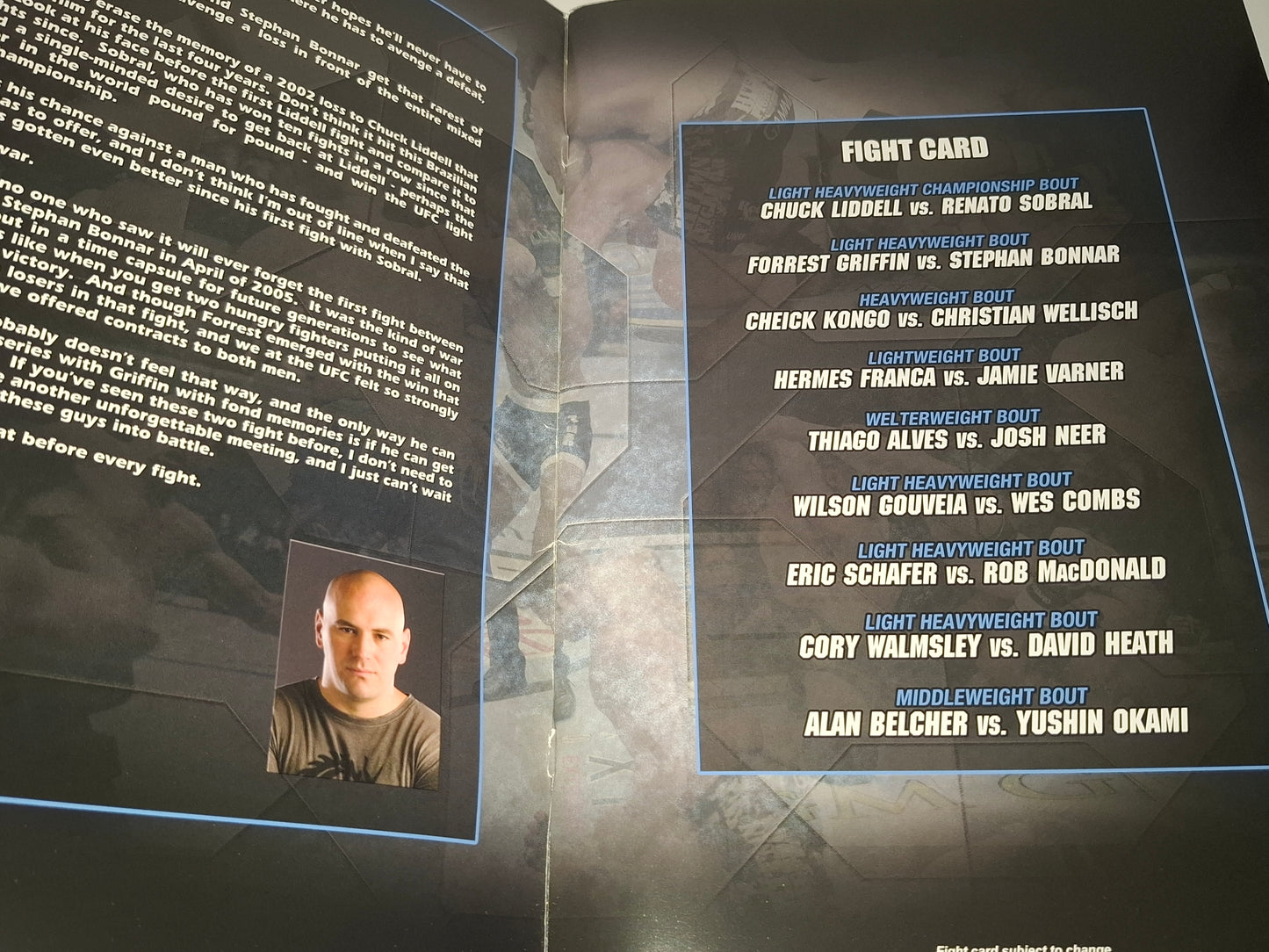 UFC 62 - Chuck Liddell Vs Babalu Sobral 2 - Official Event Program (2006)