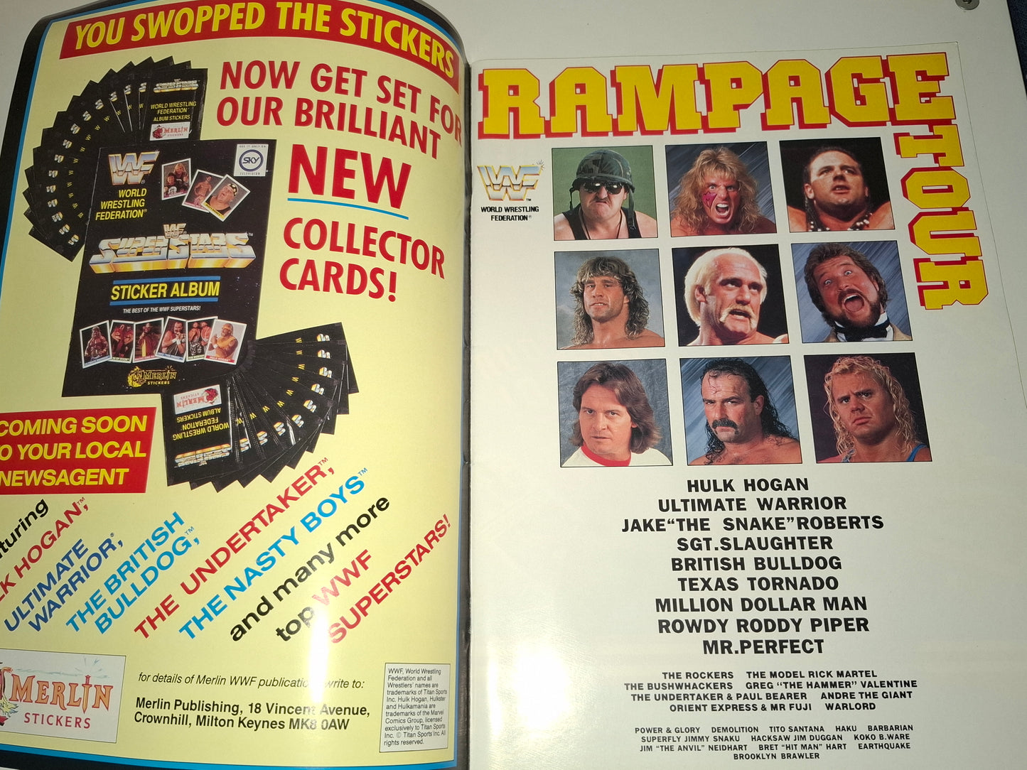 WWF Wrestling - Rampage European Tour 91 - Official Event Program (1991)