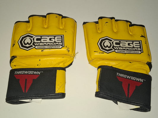 Cage Warriors Official MMA Gloves - V1 - Yellow - Size S - Ouano / Thowdown [SALE]