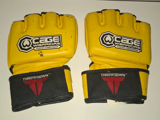 Cage Warriors Official MMA Gloves - V1 - Yellow - Size XL - Ouano / Thowdown [USED] [SALE]