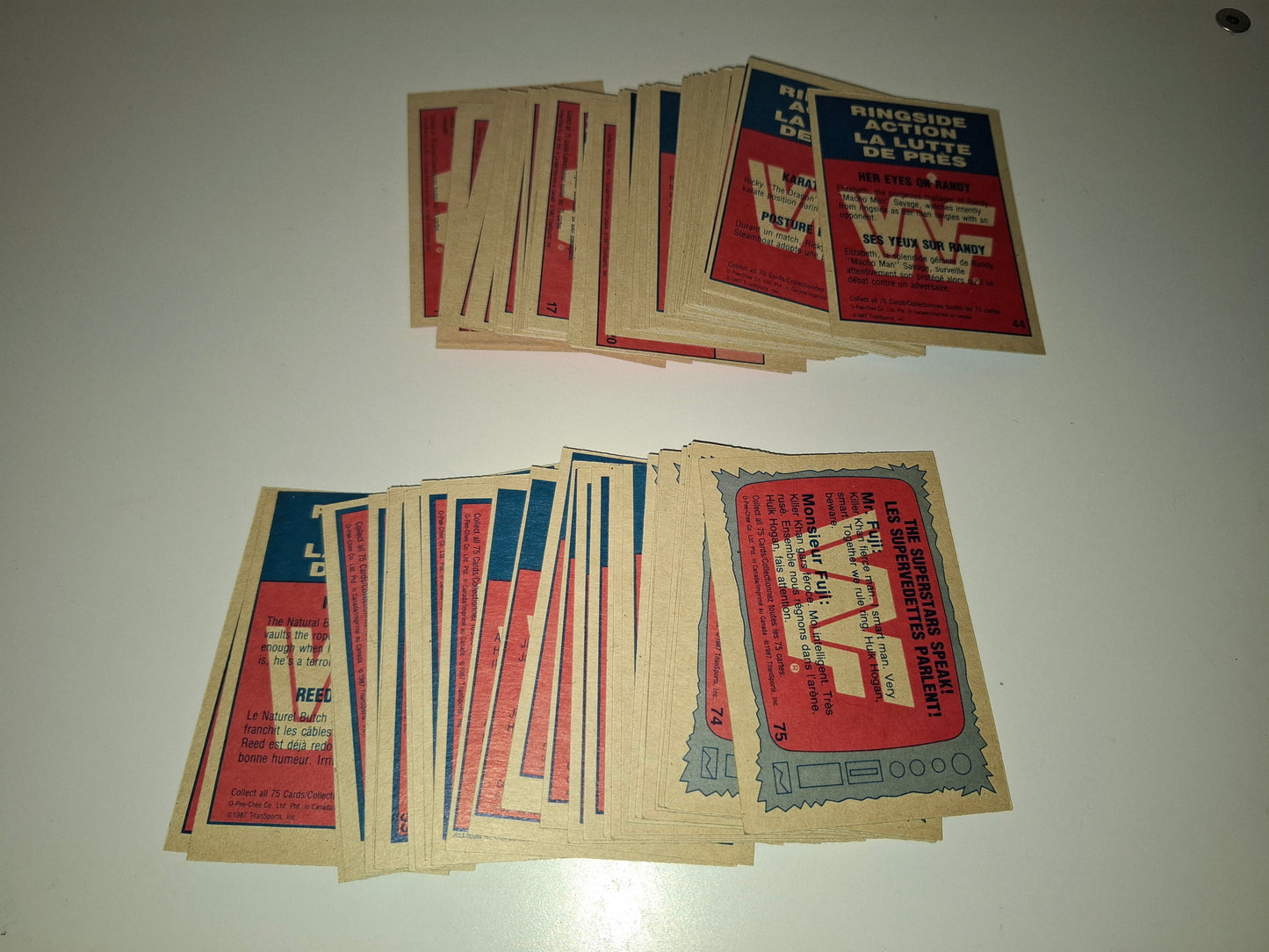 1987 Topps WWF Official Trading Card Set (O-Pee-Chee Version) - 75x Card Base Set