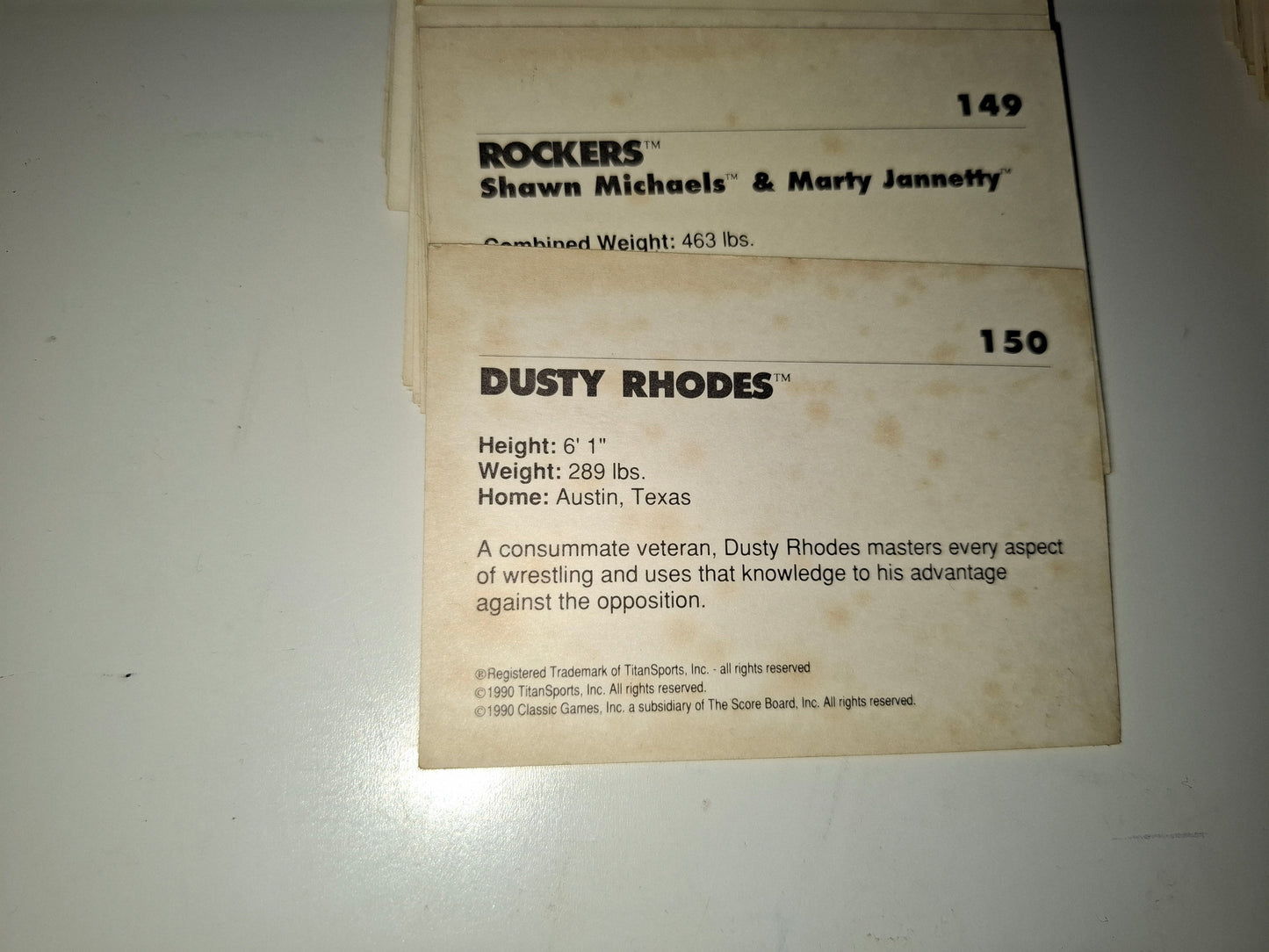 1990 WWF Classic Series 2 : History of Wrestlemania - Official Trading Card Set - 150x Card Base Set