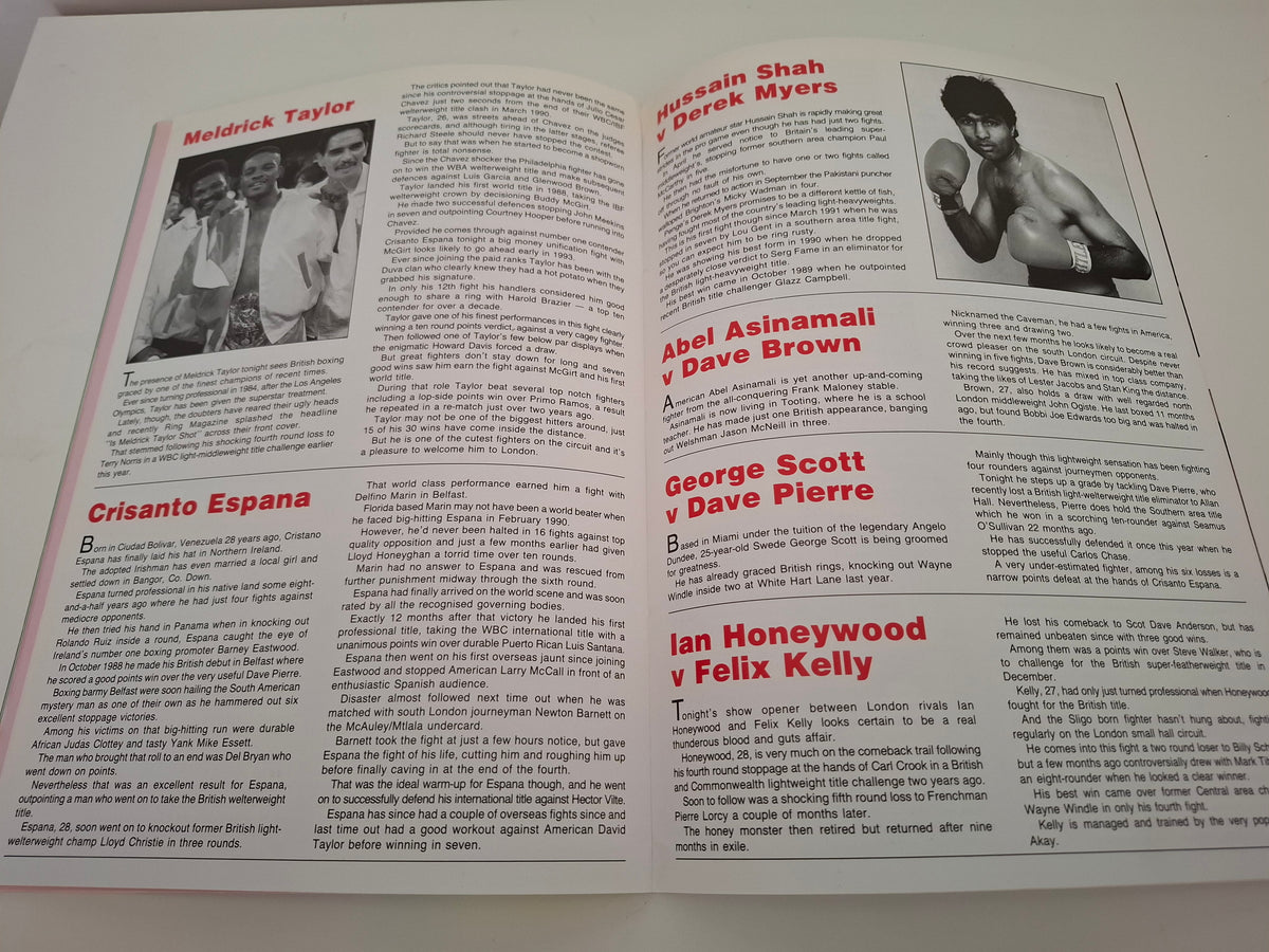 Lennox Lewis Vs Razor Ruddock - Official Boxing Event Program (1994)