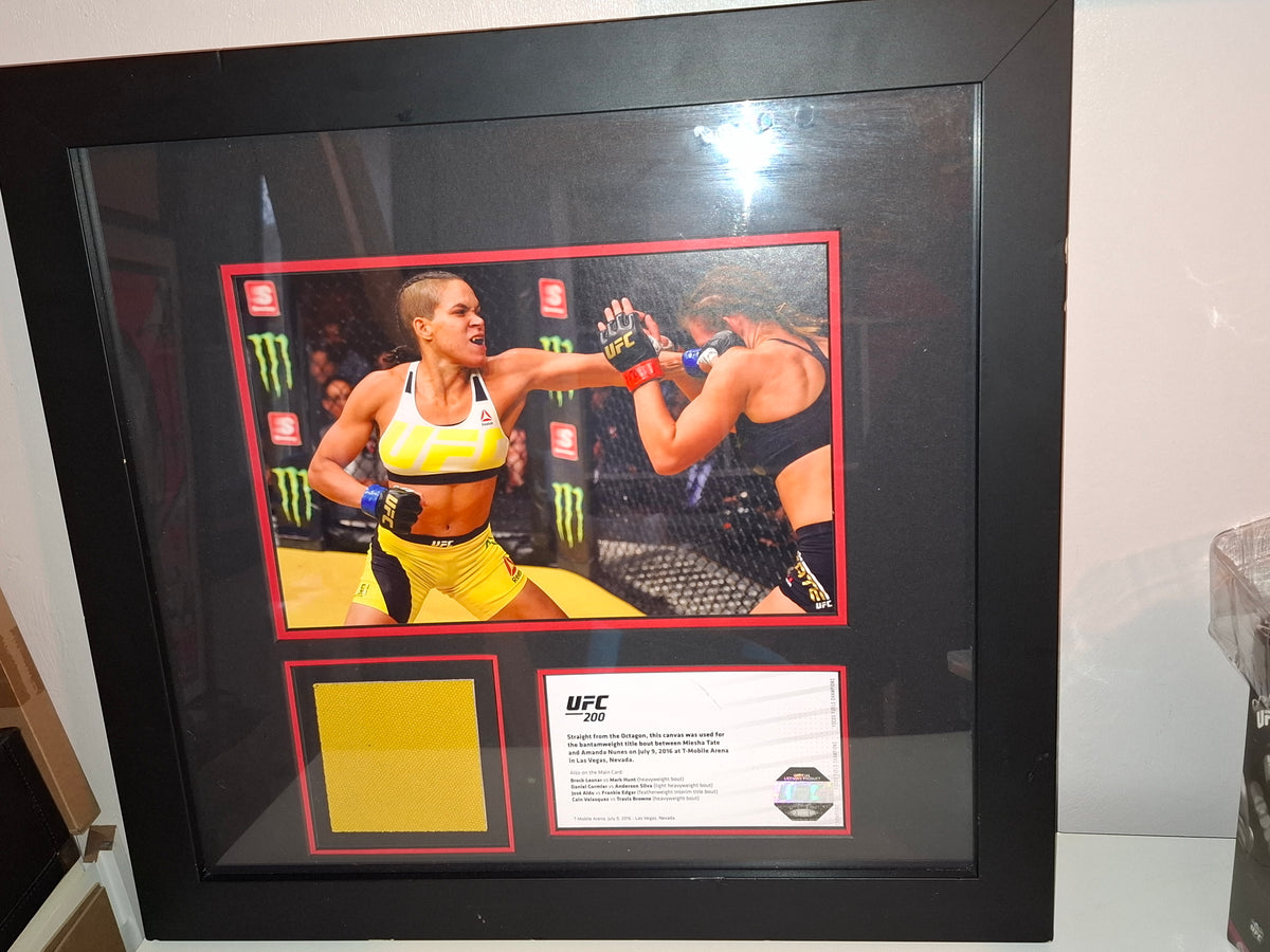 UFC 200 Framed Limited Edition Used Octagon Canvas Ring Mat Piece & Photo Plaque
