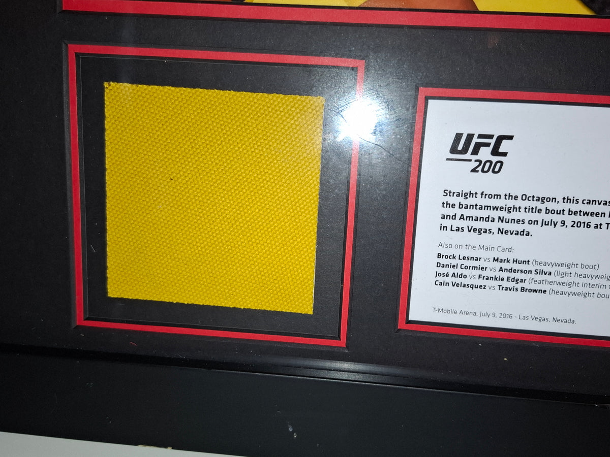 UFC 200 Framed Limited Edition Used Octagon Canvas Ring Mat Piece & Photo Plaque