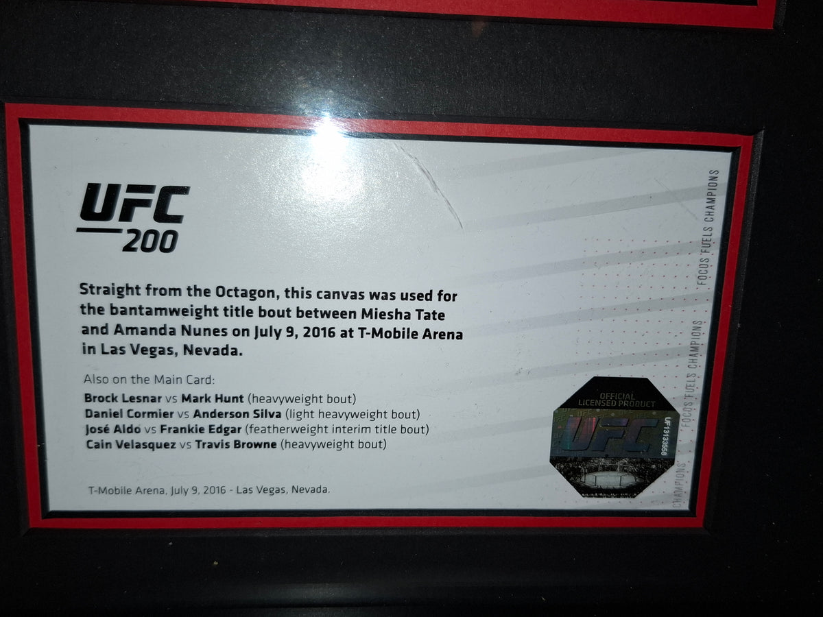 UFC 200 Framed Limited Edition Used Octagon Canvas Ring Mat Piece & Photo Plaque
