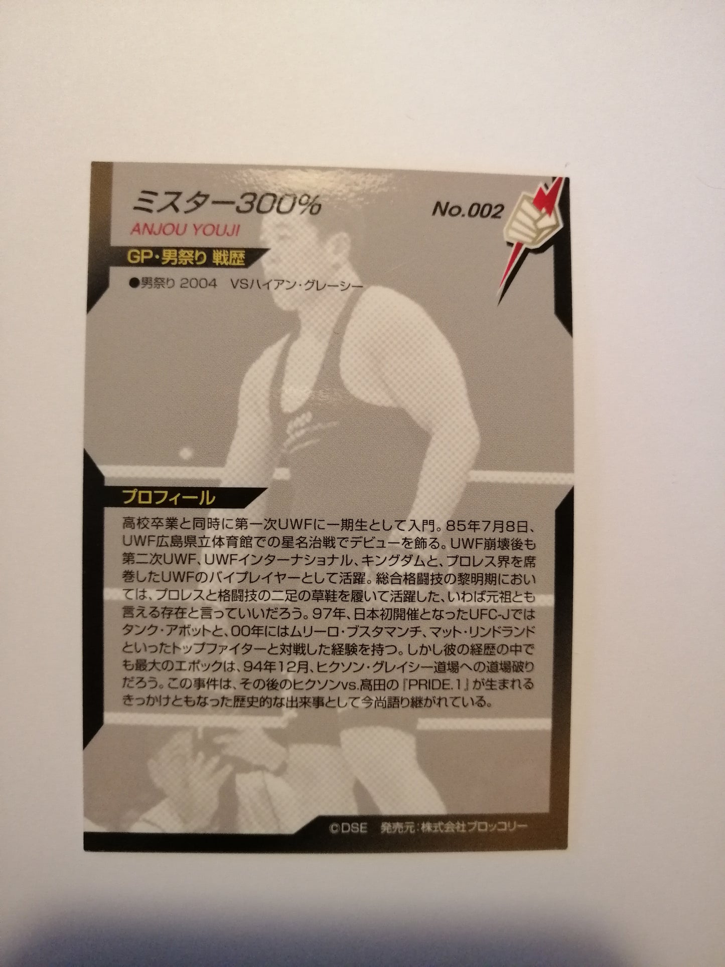 2006 DSE Pride Fighting Championships Trading Card - #002 - Yoji Anjo