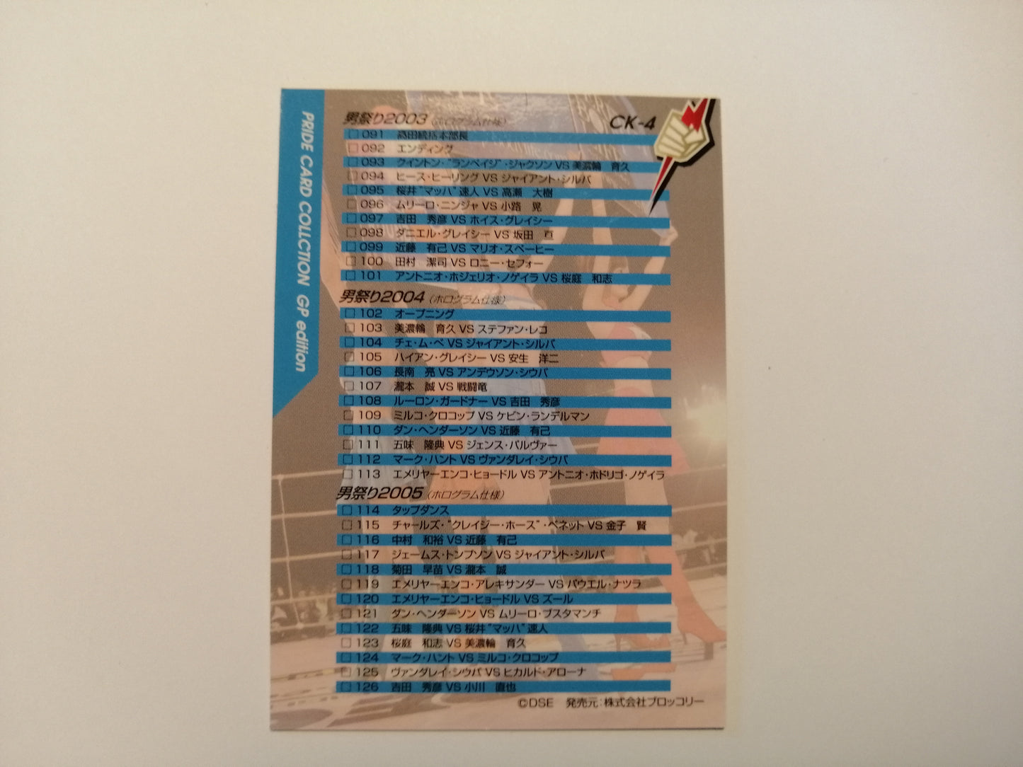 2006 DSE Pride Fighting Championships Trading Card - Checklist CK-4 - #089 - Ring Girl Tomoko Fujita